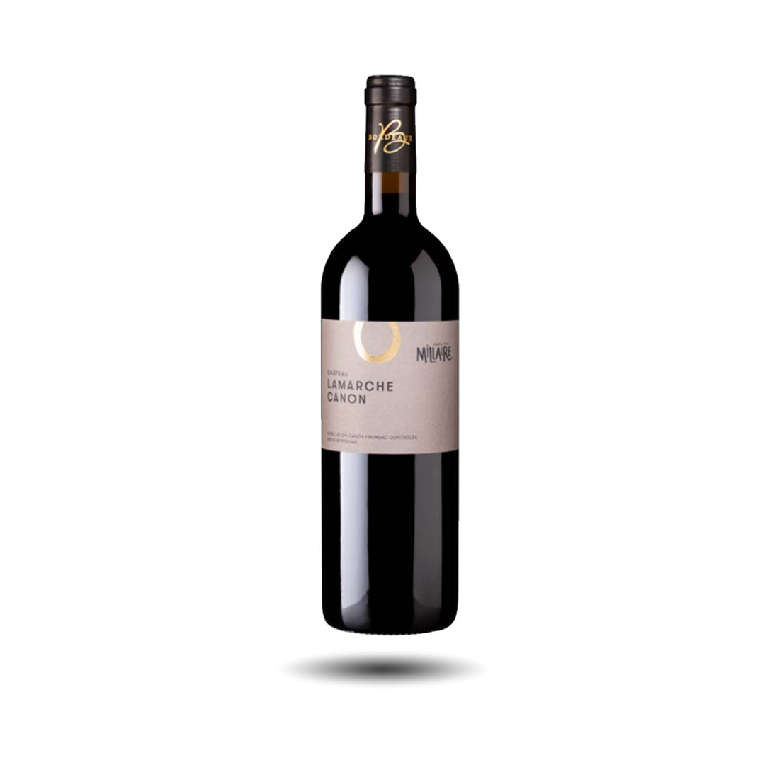 Botella de Canon Fronsac Château Lamarche Canon Jean Yves Millaire 2021, vino tinto francés de Burdeos – Les Dix Vins
