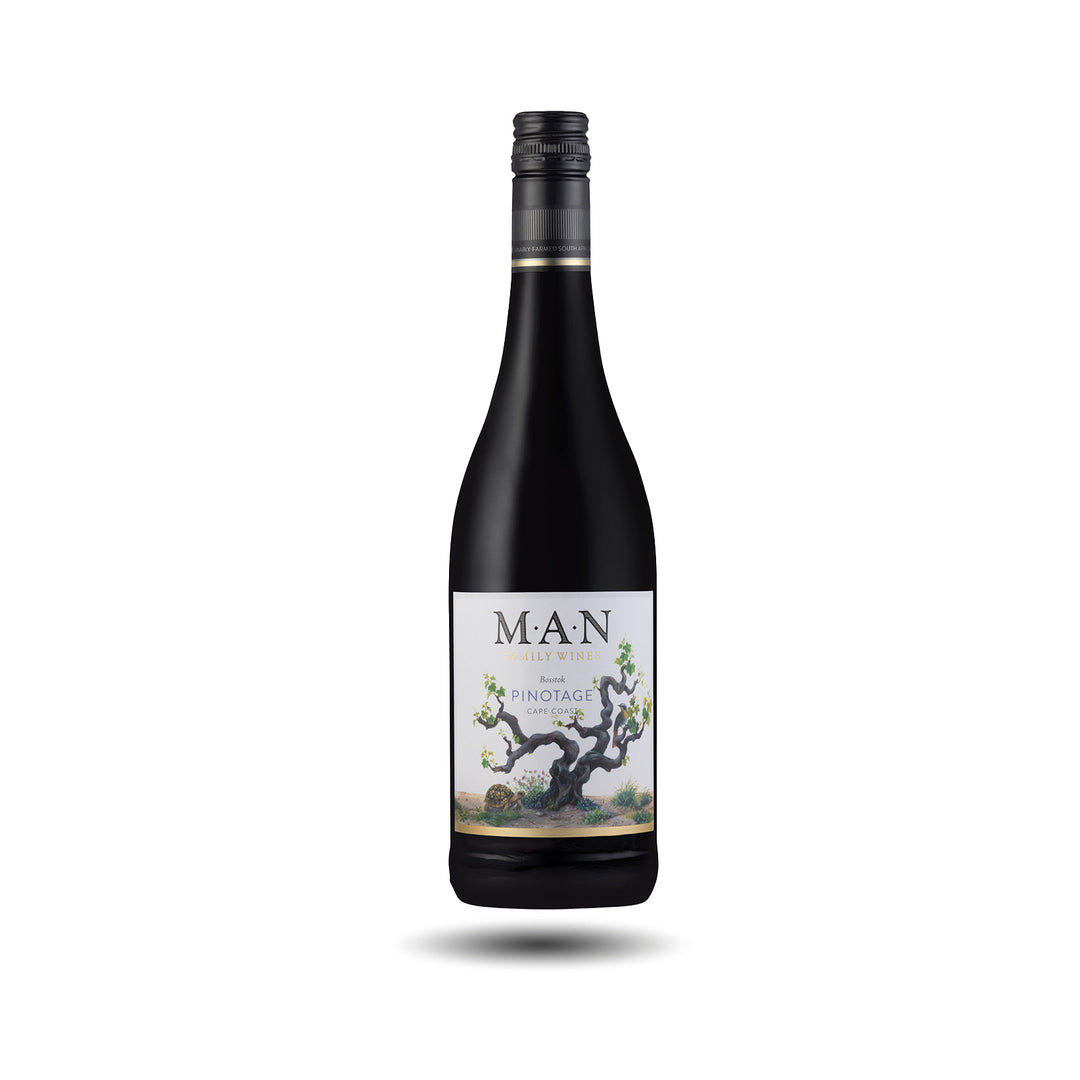 Botella de MAN Family Wines Pinotage 2023, vino tinto sudafricano de Paarl – Les Dix Vins