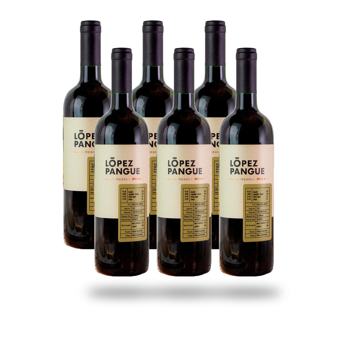 Caja 6 botellas López Pangue Gran Mezcla Ensamblaje 2022