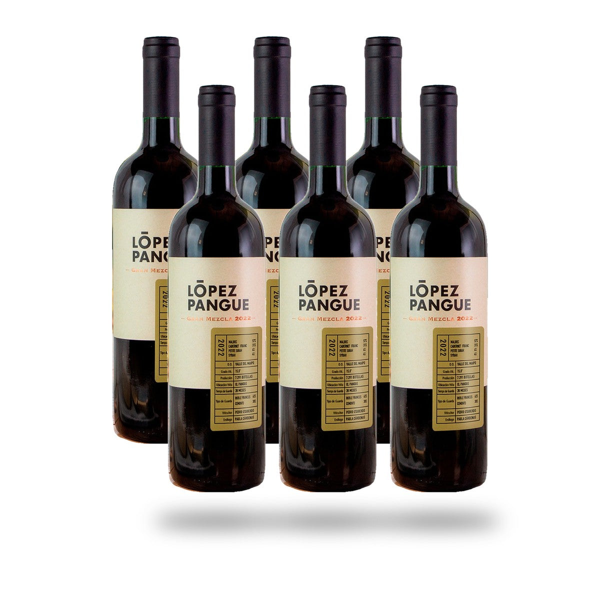 Caja 6 botellas López Pangue Gran Mezcla Ensamblaje 2022