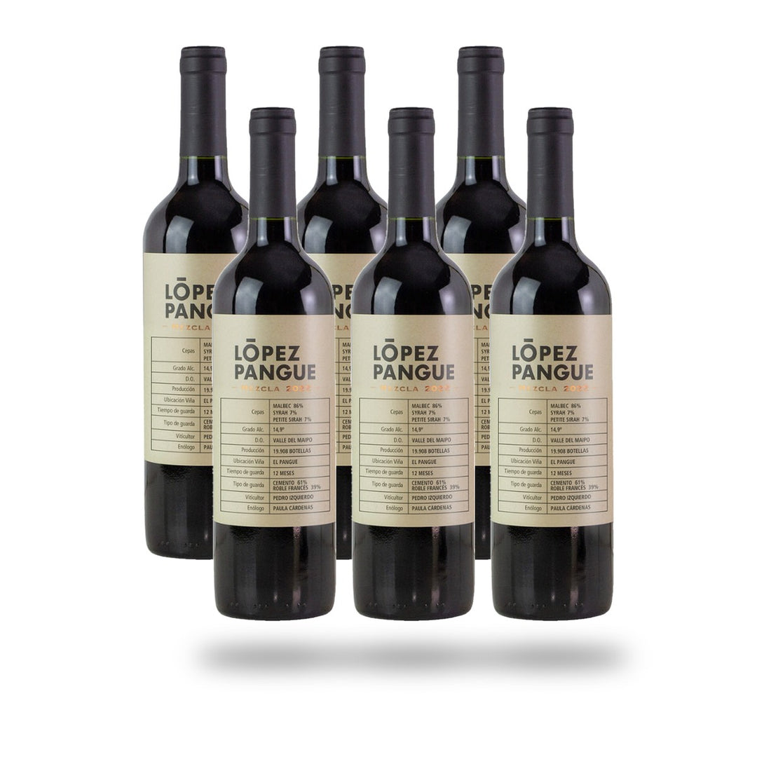 Caja 6 botellas López Pangue Mezcla Ensamblaje 2022