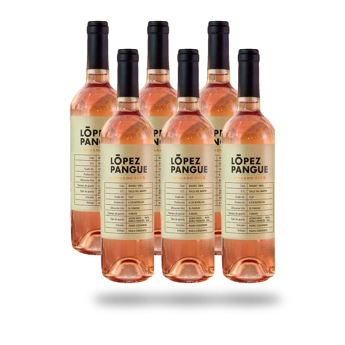 Caja 6 botellas López Pangue Rosado Malbec 2025